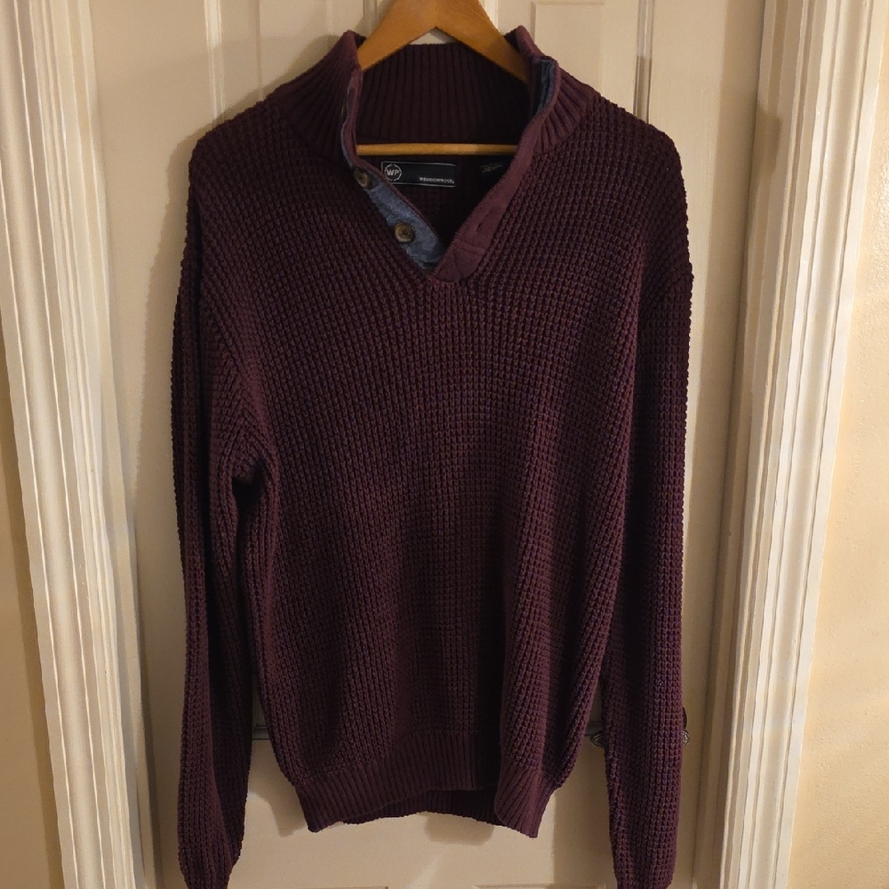 Weatherproof Men's V-Neck Sweater in Deep Burgundy